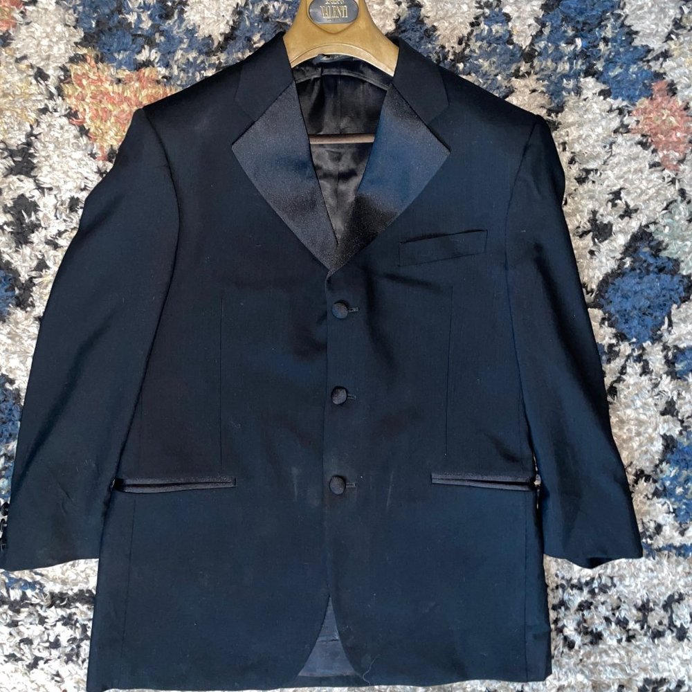 Vintage Enrico Valenti Two Piece Suit in Black Size 39